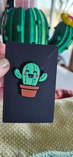 3d Happy Cactus Hat Pin - Qu!rk Boutique