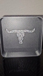 Baha Ranch 3d Print Western Longhorn Cowboy Cowgirl Accessory Tooled Tray - Qu!rk Boutique