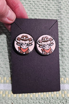 3d Western Cowgirl Cowboy Highland Cow Theme - Necklace, Purse Charm, Earrings, Keychain, Magnet - Qu!rk Boutique