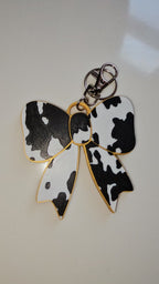 3d Print Puffy Bow Trend Keychain Fringe Cow Print Western Made in America - Qu!rk Boutique