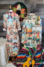 Colores de Mexico Pictures of the Southwest Button-Up Long Sleeve Shirt Dress Duster - Qu!rk Boutique
