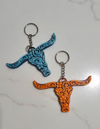 3d Print Tooled Longhorn Keychain or Purse Charm Ornament - Made in America - choice of colors - Qu!rk Boutique