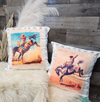 Baha Ranch Stamped Rodeo 2 Velvety Soft Pillow Case Made in America - Qu!rk Boutique