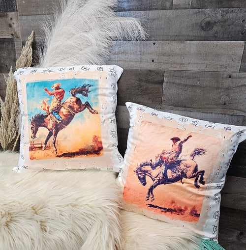 Baha Ranch Stamped Rodeo 2 Velvety Soft Pillow Case Made in America - Qu!rk Boutique