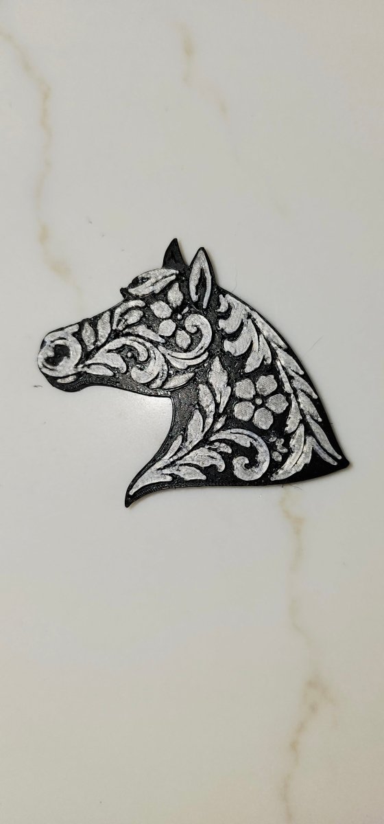 Baha Ranch Year of the Horse Tooled 3d Print Bookmark Keychain Hatpin Magnet Purse Charm Made in America - Qu!rk Boutique