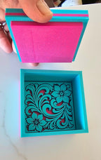 Baha Ranch 3D Tooled Gift Box - choice of colors and sizes - Qu!rk Boutique