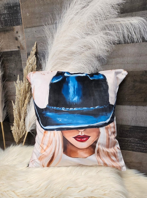 Baha Ranch Cowgirl Blonde Velvety Soft Throw Pillow Case Made in America - Qu!rk Boutique