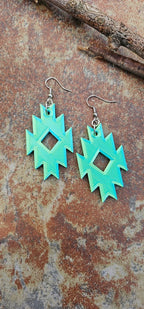 3D Print Southwestern Aztec Boho Earrings Choice of Colors Made in America - Qu!rk Boutique