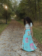 Baha Ranch Retro Pop Western Prairie Maxi Skirt - Qu!rk Boutique