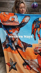 Western Ways Rustic Throw Blanket 60x80 Ultra-Soft Micro Fleece Made in America - Qu!rk Boutique