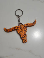 3d Print Tooled Longhorn Keychain or Purse Charm Ornament - Made in America - choice of colors - Qu!rk Boutique
