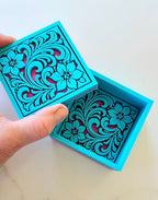 Baha Ranch 3D Tooled Gift Box - choice of colors and sizes - Qu!rk Boutique