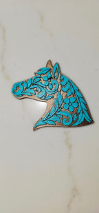 Baha Ranch Year of the Horse Tooled 3d Print Bookmark Keychain Hatpin Magnet Purse Charm Made in America - Qu!rk Boutique