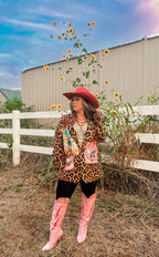 Baha Ranch Retro Pop Western Wild West Leopard Blazer - Qu!rk Boutique