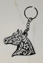 Baha Ranch Year of the Horse Tooled 3d Print Bookmark Keychain Hatpin Magnet Purse Charm Made in America - Qu!rk Boutique