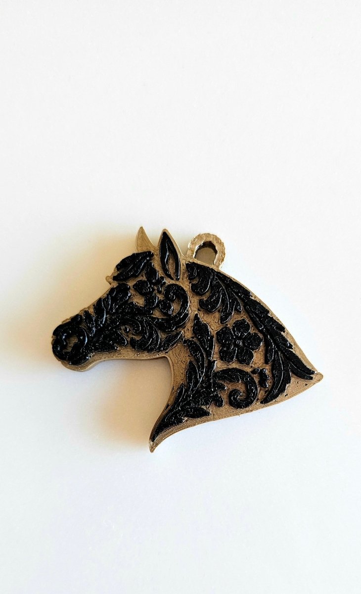 Baha Ranch Year of the Horse Tooled 3d Print Bookmark Keychain Hatpin Magnet Purse Charm Made in America - Qu!rk Boutique