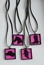 3D Print Picture Necklace on Deerskin Leather Western Cowboy Horse Hat Boot Made in America - Qu!rk Boutique