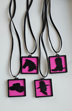 3D Print Picture Necklace on Deerskin Leather Western Cowboy Horse Hat Boot Made in America - Qu!rk Boutique