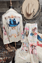 Baha Ranch Danilo Painted Cowgirl Satin Long Pajamas - Qu!rk Boutique
