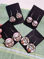 3d Western Cowgirl Cowboy Highland Cow Theme - Necklace, Purse Charm, Earrings, Keychain, Magnet - Qu!rk Boutique