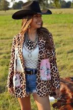 Baha Ranch Retro Pop Western Wild West Leopard Blazer - Qu!rk Boutique