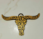 3d Print Tooled Longhorn Keychain or Purse Charm Ornament - Made in America - choice of colors - Qu!rk Boutique