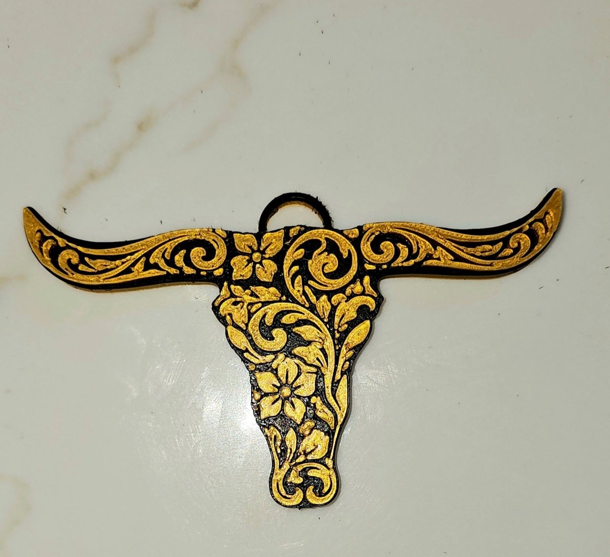 3d Print Tooled Longhorn Keychain or Purse Charm Ornament - Made in America - choice of colors - Qu!rk Boutique