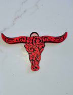 3d Print Tooled Longhorn Keychain or Purse Charm Ornament - Made in America - choice of colors - Qu!rk Boutique