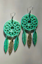 3D Print Dreamcatcher Boho Earrings Made in America - Qu!rk Boutique