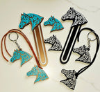 Baha Ranch Year of the Horse Tooled 3d Print Bookmark Keychain Hatpin Magnet Purse Charm Made in America - Qu!rk Boutique