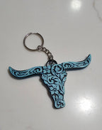 3d Print Tooled Longhorn Keychain or Purse Charm Ornament - Made in America - choice of colors - Qu!rk Boutique