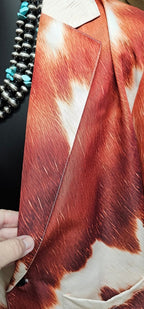 Baha Ranch Cowhide Print blazer - Qu!rk Boutique