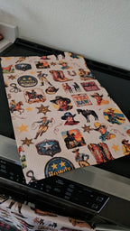 Vintage Cowboy Set of 4 Kitchen Dish Towels Made in America - Qu!rk Boutique
