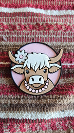 3d Western Cowgirl Cowboy Highland Cow Theme - Necklace, Purse Charm, Earrings, Keychain, Magnet - Qu!rk Boutique