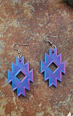 3D Print Southwestern Aztec Boho Earrings Choice of Colors Made in America - Qu!rk Boutique