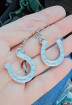 Baha Ranch 3D Print Silver Silk western Earrings Choice of styles Made in America - Qu!rk Boutique