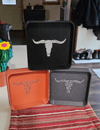 Baha Ranch 3d Print Western Longhorn Cowboy Cowgirl Accessory Tooled Tray - Qu!rk Boutique