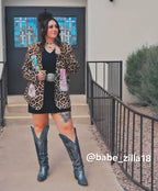 Baha Ranch Retro Pop Western Wild West Leopard Blazer - Qu!rk Boutique