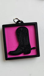 3D Print Picture Necklace on Deerskin Leather Western Cowboy Horse Hat Boot Made in America - Qu!rk Boutique