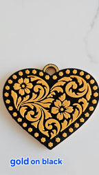 3d Printed Tooled Cowboy Cowgirl Heart Keychain or Purse Charm - Qu!rk Boutique
