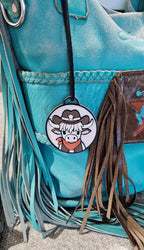 3d Western Cowgirl Cowboy Highland Cow Theme - Necklace, Purse Charm, Earrings, Keychain, Magnet - Qu!rk Boutique