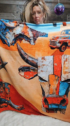 Western Ways Rustic Throw Blanket 60x80 Ultra-Soft Micro Fleece Made in America - Qu!rk Boutique
