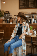 Colores de Mexico Pictures of the Southwest Button-Up Long Sleeve Shirt Dress Duster - Qu!rk Boutique