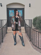 Baha Ranch Retro Pop Western Wild West Leopard Blazer - Qu!rk Boutique