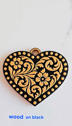 3d Printed Tooled Cowboy Cowgirl Heart Keychain or Purse Charm - Qu!rk Boutique