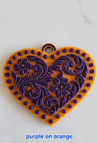 3d Printed Tooled Cowboy Cowgirl Heart Keychain or Purse Charm - Qu!rk Boutique