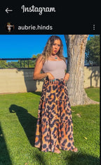 Baha Ranch Retro Pop Western Leopard Print Maxi Prairie Skirt - Qu!rk Boutique