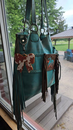 3d Print Puffy Bow Trend Keychain Fringe Cow Print Western Made in America - Qu!rk Boutique