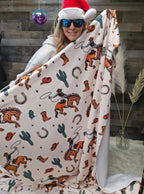 Rodeo Cowboy Throw Blanket Ultra-Soft Micro Fleece Blanket 60" x 80" Made in America - Qu!rk Boutique