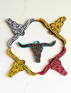 3d Print Tooled Longhorn Keychain or Purse Charm Ornament - Made in America - choice of colors - Qu!rk Boutique